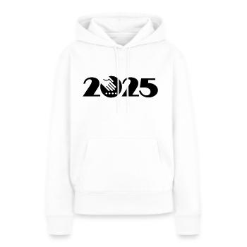 Agriculteur 2025, Jardinier 2025, Agriculteur 2025 - Sweat à capuche Premium bio Femme - blanc - Devant - Julia (174cm)