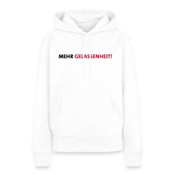 plus de sérénité Garder la sérénité la tolérance paisible - Sweat à capuche Premium bio Femme - blanc - Devant - Julia (174cm)