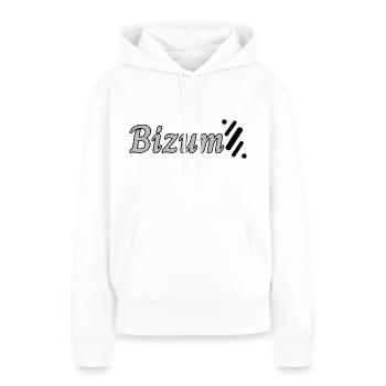 Bizum plus - Frauen Premium Bio Hoodie - Weiß - Vorne - Julia (174cm)