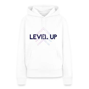 Level Up - Frauen Premium Bio Hoodie - Weiß - Vorne - Julia (174cm)