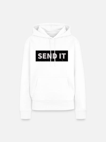 SEND IT Boxlogo - Frauen Premium Bio Hoodie - Weiß