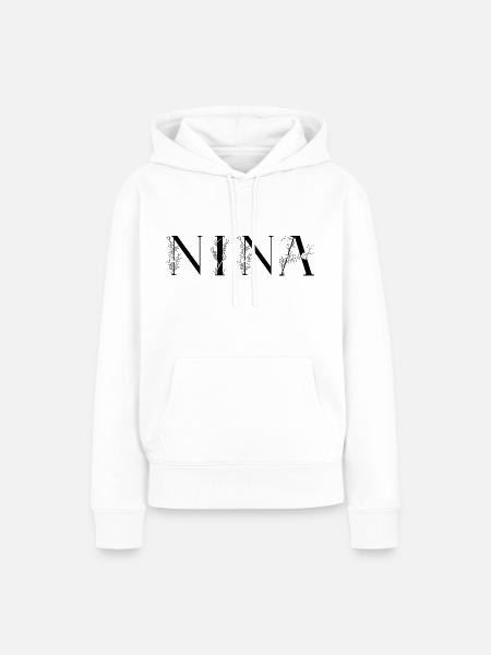 Name - Nina - Frauen Premium Bio Hoodie - Weiß