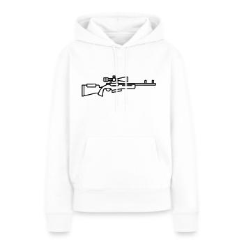 Fusil de chasse sniper - Sweat à capuche Premium bio Femme - blanc - Devant - Julia (174cm)