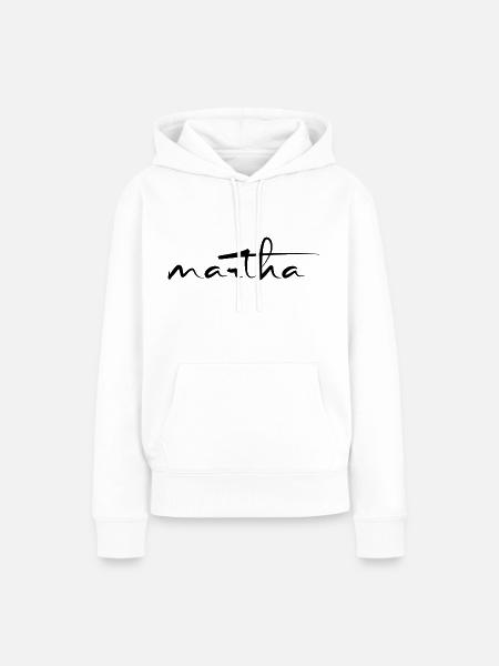 Martha Unterschrift - Frauen Premium Bio Hoodie - Weiß