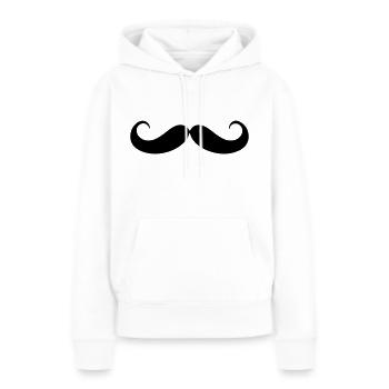 Moustache - Sweat à capuche Premium bio Femme - blanc - Devant - Julia (174cm)