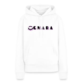 Gnara - Sweat à capuche Premium bio Femme - blanc - Devant - Julia (174cm)