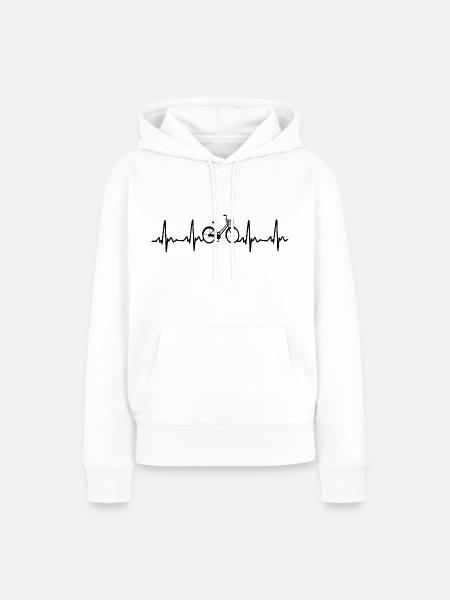 Fahrrad Herzschlag Rad - Frauen Premium Bio Hoodie - Weiß