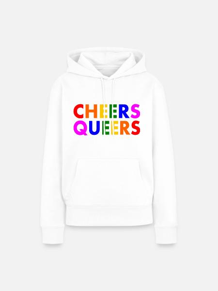 Cheers queers - Frauen Premium Bio Hoodie - Weiß