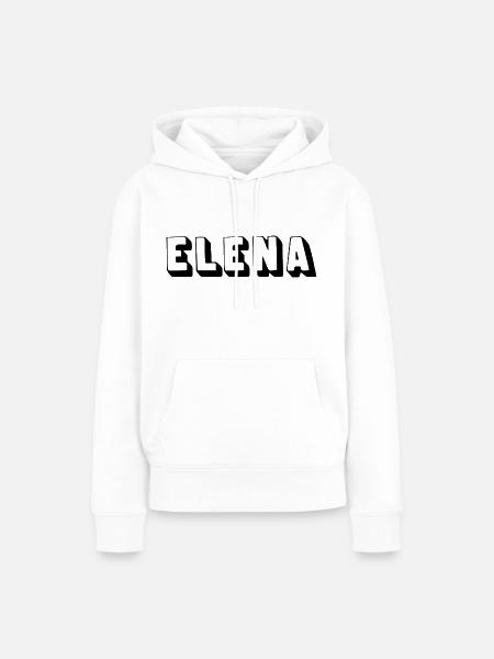 Name - Elena - Frauen Premium Bio Hoodie - Weiß