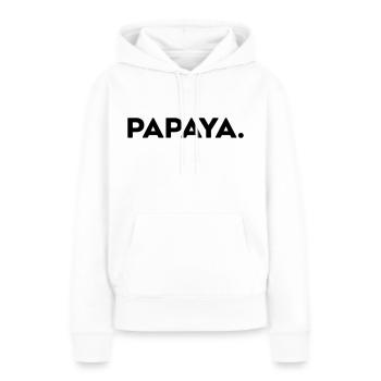 papaya - Liebingsfrucht - Frauen Premium Bio Hoodie - Weiß - Vorne - Julia (174cm)