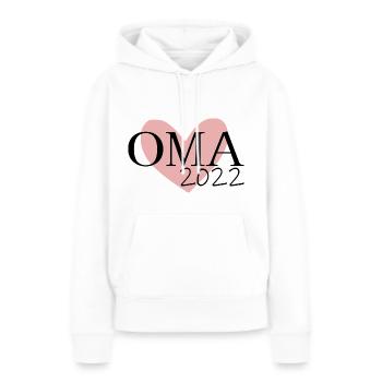 Oma 2022 - Frauen Premium Bio Hoodie - Weiß - Vorne - Julia (174cm)