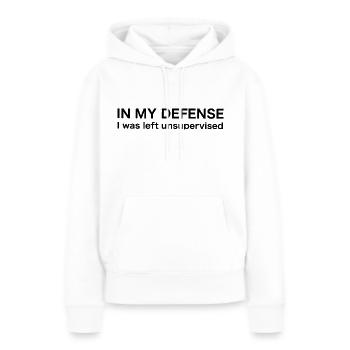 I was left unsupervised - Sweat à capuche Premium bio Femme - blanc - Devant - Julia (174cm)