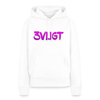 SMS chat langue fortifications anglais trois 3 trois - Sweat à capuche Premium bio Femme - blanc - Devant - Julia (174cm)