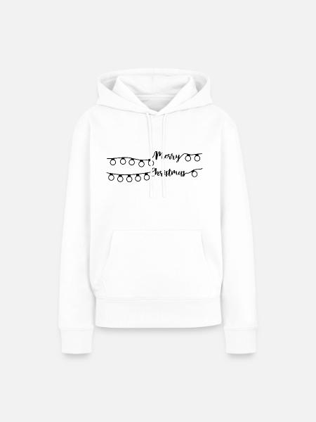 Merry Christmas Lichterkette - Frauen Premium Bio Hoodie - Weiß