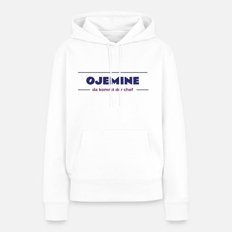 OJEMINE 2 - Sweat à capuche Premium bio Femme - blanc