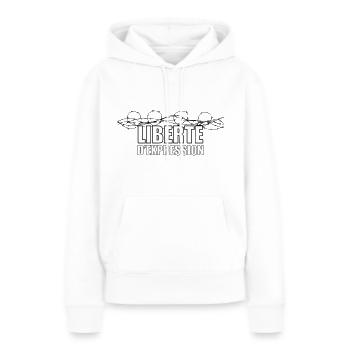Liberté d'expression - Sweat à capuche Premium bio Femme - blanc - Devant - Julia (174cm)