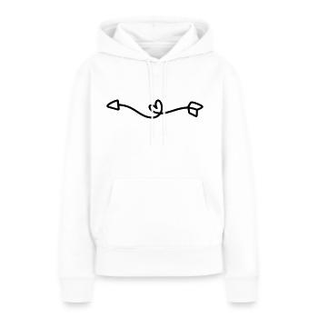 Flèche gauche | flèches - Sweat à capuche Premium bio Femme - blanc - Devant - Julia (174cm)