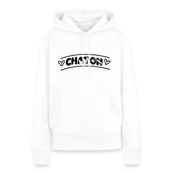 Chaton - Sweat à capuche Premium bio Femme - blanc - Devant - Julia (174cm)