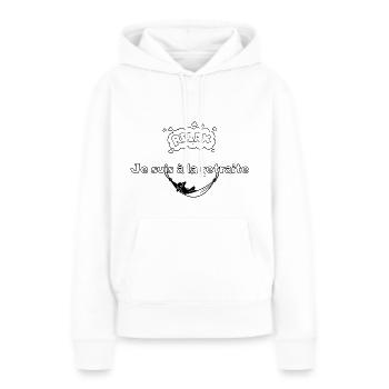 Relax je suis à la retraite - Sweat à capuche Premium bio Femme - blanc - Devant - Julia (174cm)