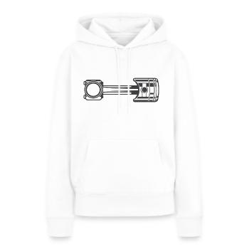 Kolben - Frauen Premium Bio Hoodie - Weiß - Vorne - Julia (174cm)