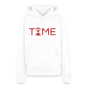 Zeit Zeit Geschenkidee - Frauen Premium Bio Hoodie - Weiß - Vorne - Julia (174cm)
