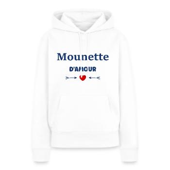 Mounette - Sweat à capuche Premium bio Femme - blanc - Devant - Julia (174cm)