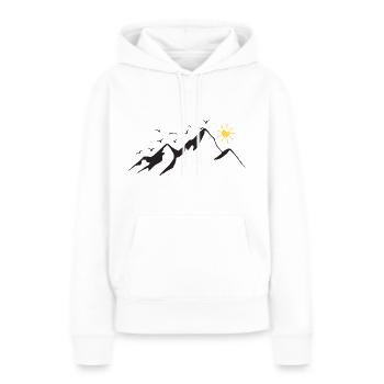 Montagnes Nature Randonnée - Sweat à capuche Premium bio Femme - blanc - Devant - Julia (174cm)