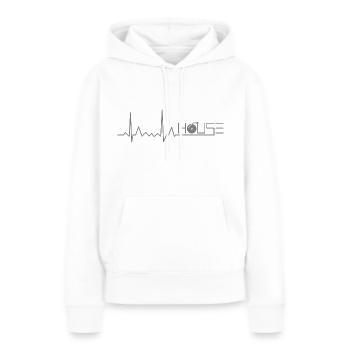 House Music Herzschlag EKG - Frauen Premium Bio Hoodie - Weiß - Vorne - Julia (174cm)