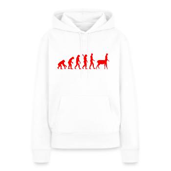 Evolution zum Zentaur - Frauen Premium Bio Hoodie - Weiß - Vorne - Julia (174cm)