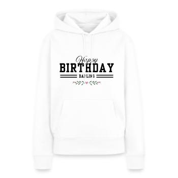 Bon anniversaire - Sweat à capuche Premium bio Femme - blanc - Devant - Julia (174cm)