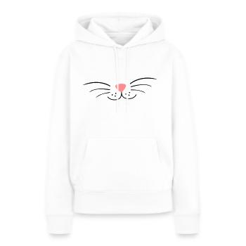 Cou de chat, chat - Sweat à capuche Premium bio Femme - blanc - Devant - Julia (174cm)