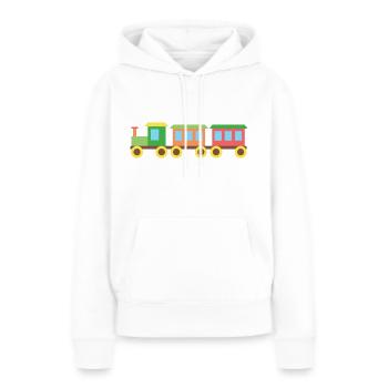 Train jouet - Sweat à capuche Premium bio Femme - blanc - Devant - Julia (174cm)