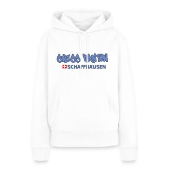 Cantons T-shirt Schaffhausen - Sweat à capuche Premium bio Femme - blanc - Devant - Julia (174cm)