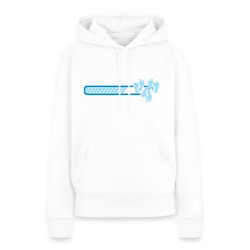 Une femme triplette charge bébé enceinte - Sweat à capuche Premium bio Femme - blanc - Devant - Julia (174cm)