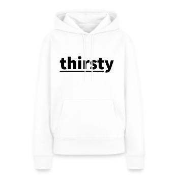 Soif - Slogan - Sweat à capuche Premium bio Femme - blanc - Devant - Julia (174cm)