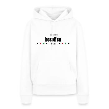 besoffen - Frauen Premium Bio Hoodie - Weiß - Vorne - Julia (174cm)