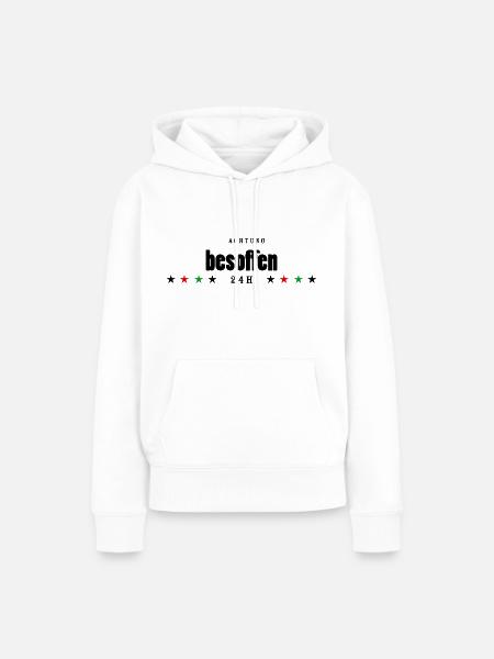 besoffen - Frauen Premium Bio Hoodie - Weiß
