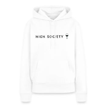 high society - Weinglas - Frauen Premium Bio Hoodie - Weiß - Vorne - Julia (174cm)