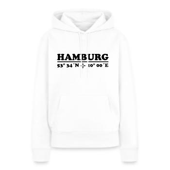Hamburg Koordinaten 1c Längengrad Breitengrad - Frauen Premium Bio Hoodie - Weiß - Vorne - Julia (174cm)