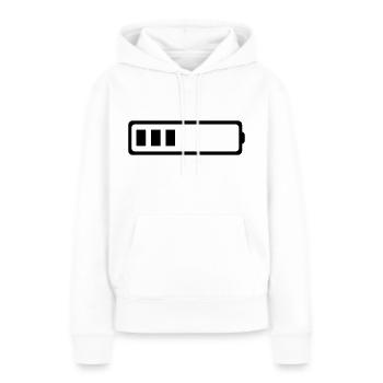 3-BATTERIE - Frauen Premium Bio Hoodie - Weiß - Vorne - Julia (174cm)