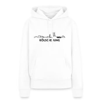 Kölsche Jung, Köln - Frauen Premium Bio Hoodie - Weiß - Vorne - Julia (174cm)