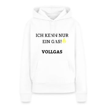Ich kenn nur ein GAS - Vollgas - Frauen Premium Bio Hoodie - Weiß - Vorne - Julia (174cm)