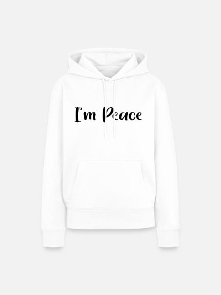I AM PEACE - Frauen Premium Bio Hoodie - Weiß