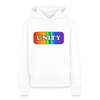 Einheit Regenbogen LGBTQ-Stolz - Frauen Premium Bio Hoodie - Weiß - Vorne - Julia (174cm)