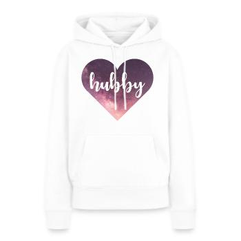 Hubby Galaxy Heart - Sweat à capuche Premium bio Femme - blanc - Devant - Julia (174cm)