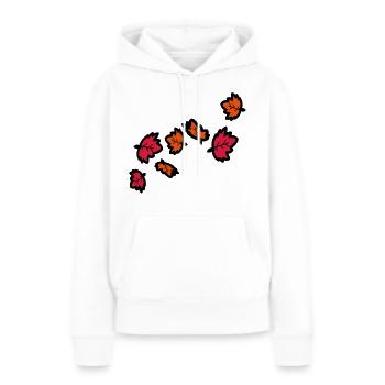 Feuilles d'érable automne - Sweat à capuche Premium bio Femme - blanc - Devant - Julia (174cm)