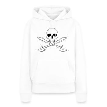 Drapeau pirate Jolly Roger - Sweat à capuche Premium bio Femme - blanc - Devant - Julia (174cm)