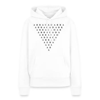 Abracadabra - Sweat à capuche Premium bio Femme - blanc - Devant - Julia (174cm)