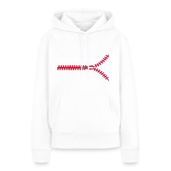 Fermeture éclair - Sweat à capuche Premium bio Femme - blanc - Devant - Julia (174cm)