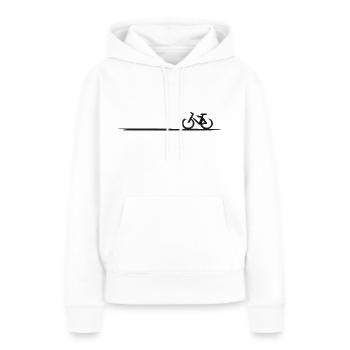 Vélo Cool Art Cyclisme - Sweat à capuche Premium bio Femme - blanc - Devant - Julia (174cm)